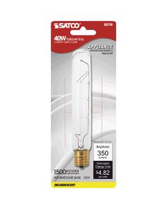 Satco 40W Clear Intermediate Base T6.5 Incandescent Tubular Appliance Light Bulb