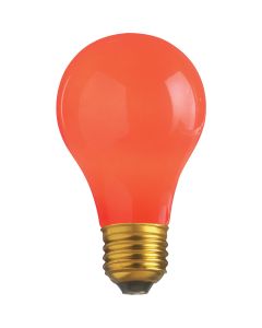 Satco 25W Ceramic Red Medium A19 Incandescent Party Light Bulb