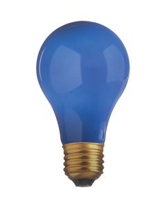 Satco 25W Ceramic Blue Medium A19 Incandescent Party Light Bulb