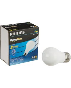 Philips DuraMax 15W Frosted Medium A15 Incandescent Appliance Light Bulb (2-Pack)