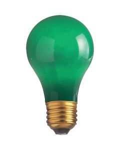 Satco 25W Ceramic Green Medium A19 Incandescent Party Light Bulb