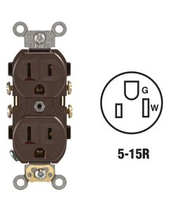 Leviton 15A Brown Commercial Grade 5-15R Duplex Outlet