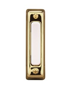 Heath Zenith Wired Polished Brass Doorbell Push-Button