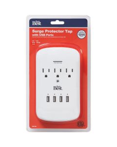 Do it Best 3-Outlet/4-USB 1200J White Plug-In Surge Protector