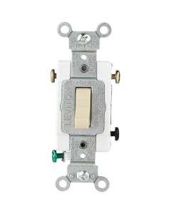 Leviton Toggle Ivory 20A Grounding Quiet 3-Way Switch