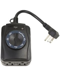 Prime 15A 125V 1875W Black Outdoor Countdown Timer with Photosensor