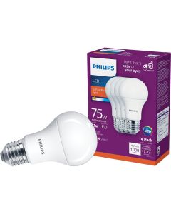 4pk 75w A19 Sw Led Bulb