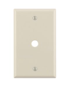 Leviton 1-Gang Plastic Light Almond Telephone/Cable Wall Plate with 0.312 In. Hole