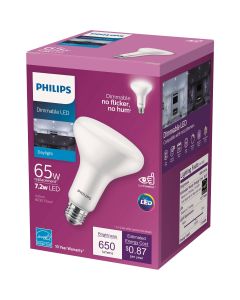 Philips 65W Equivalent Daylight BR30 Medium Dimmable LED Floodlight Light Bulb