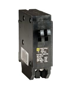 Square D Homeline 20A/20A Twin Single-Pole Standard Trip Tandem Circuit Breaker