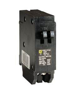 Square D Homeline 15A/15A Twin Single-Pole Standard Trip Tandem Circuit Breaker