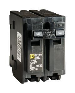 Square D Homeline 50A Double-Pole Standard Trip Circuit Breaker