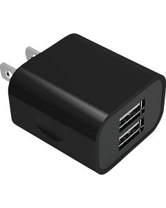 Blue Jet AC Outlet Black Dual 3.4A Wall USB Charger