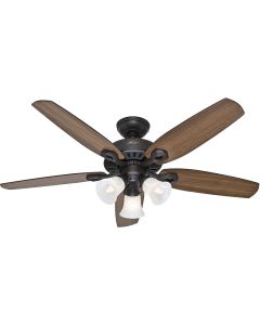 Hunter Builders Plus 52 In. New Bronze Ceiling Fan with Light Kit