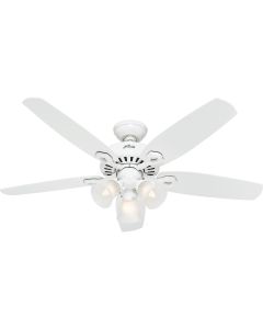 Hunter Builders Plus 52 In. White Ceiling Fan with Light Kit