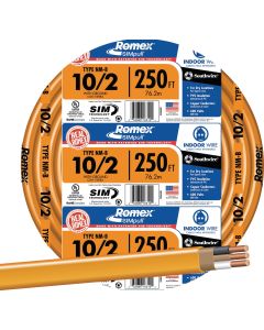 Romex 250 Ft. 10/2 Solid Orange NMW/G Electrical Wire