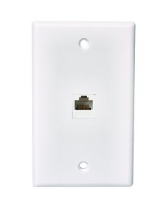 RCA White Flush Mount Plastic CAT 5E/6 Data & Phone Wall Jack