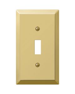 Amerelle 1-Gang Stamped Steel Toggle Switch Wall Plate, Polished Brass