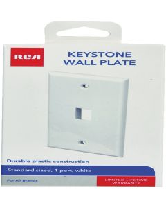 RCA Keystone 1-Port White Modular Wall Plate