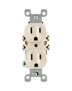 Leviton 15A Light Almond Shallow Grounded 5-15R Duplex Outlet (10-Pack)