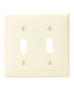 Leviton 2-Gang Thermoplastic Nylon Toggle Switch Wall Plate, Ivory