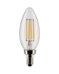 Satco 40W Equivalent Warm White B11 Candelabra Traditional LED Decorative Light Bulb (2-Pack)