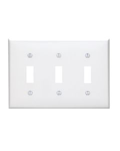 Leviton 3-Gang Thermoplastic Nylon Toggle Switch Wall Plate, White