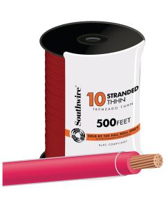 Southwire 500 Ft. 10 AWG Stranded Red THHN Electrical Wire