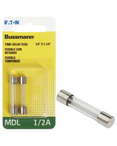 Bussmann 1/2A MDL Glass Tube Electronic Fuse (2-Pack)