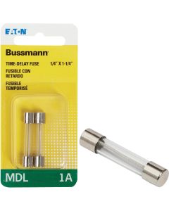 Bussmann 1A MDL Glass Tube Electronic Fuse (2-Pack)