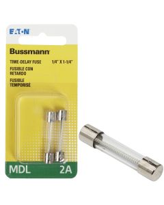 Bussmann 2A MDL Glass Tube Electronic Fuse (2-Pack)