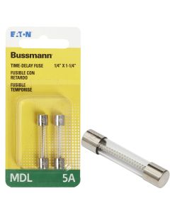 Bussmann 5A MDL Glass Tube Electronic Fuse (2-Pack)