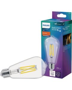 Philips 60W Equivalent Soft White ST19 Dusk to Dawn LED Decorative Light Bulb