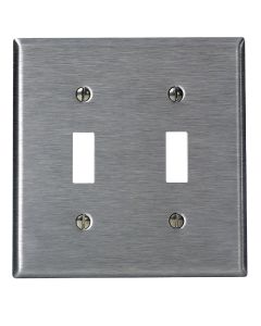 Leviton 2-Gang Stainless Steel Toggle Switch Wall Plate