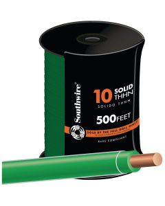 Southwire 500 Ft. 10 AWG Solid Green THHN Electrical Wire