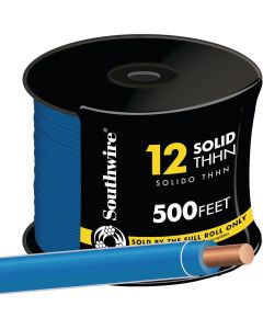 Southwire 500 Ft. 12 AWG Solid Blue THHN Electrical Wire