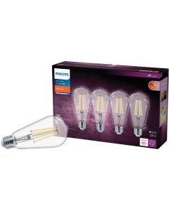 Philips Warm Glow 75W Equivalent Soft White ST19 Medium Vintage LED Decorative Light Bulb (4-Pack)