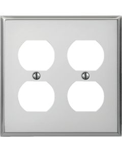 Amerelle PRO 2-Gang Stamped Steel Outlet Wall Plate, Polished Chrome