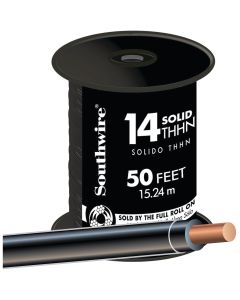 Southwire 50 Ft. 14 AWG Solid Black THHN Electrical Wire