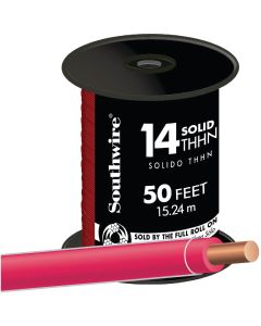 Southwire 50 Ft. 14 AWG Solid Red THHN Electrical Wire