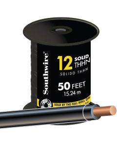 Southwire 50 Ft. 12 AWG Solid Black THHN Electrical Wire