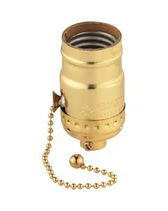 Leviton Pull Chain Medium Base Polished Gilt Lamp Socket