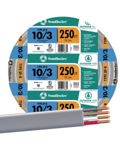 Southwire 250 Ft. 10 AWG 3-Conductor UFW/G Electrical Wire