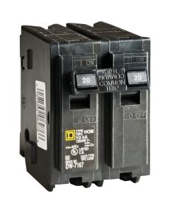 Square D Homeline 20A Double-Pole Standard Trip Circuit Breaker