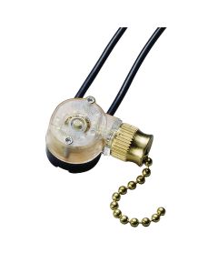 Gardner Bender SPST 72 In. Cord Single Throw Brass Pull Chain Switch