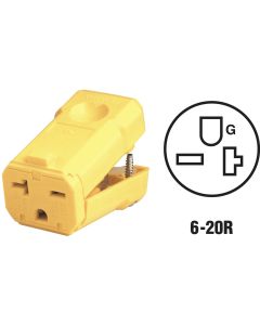 Leviton 20A 250V 3-Wire 2-Pole Python Cord Connector