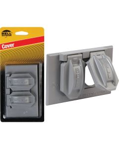 Bell Horizontal Duplex Aluminum Gray Weatherproof Outdoor Outlet Cover