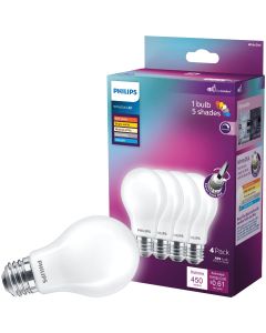 Philips WhiteDial 40W Equivalent Multi CCT A19 Medium LED Light Bulb (4-Pack)