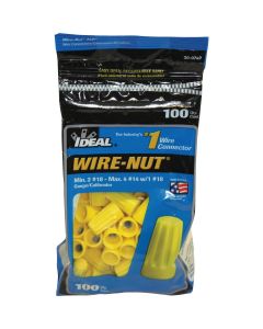 Ideal Wire-Nut Medium Yellow Copper to Copper Wire Connector (100-Pack)