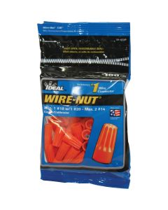 Ideal Wire-Nut Small Orange Copper to Copper Wire Connector (100-Pack)